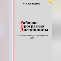 . Рабочая программа дисциплины «Планирование на предприятии (БУ)»
