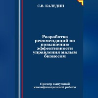. Разработка рекомендаций по повышению эффективности управления малым бизнесом