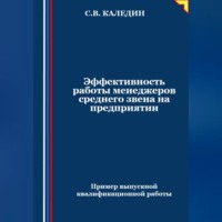 . Эффективность работы менеджеров среднего звена на предприятии