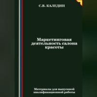 Сергей Каледин. Маркетинговая деятельность салона красоты
