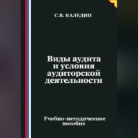 . Виды аудита и условия аудиторской деятельности