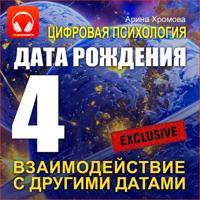 Арина Хромова. Цифровая психология. Дата рождения 4 – взаимодействие с другими датами.