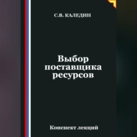 Сергей Каледин. Выбор поставщика ресурсов